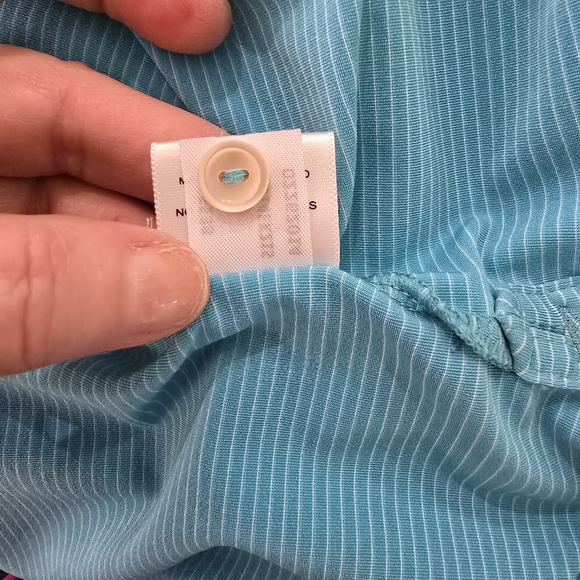 Men's Peter Millar Turquoise Stripe Short Sleeve Polo Shirt L - Picture 9 of 12